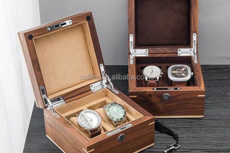 Custom 2 girds luxury wooden watch box (2)