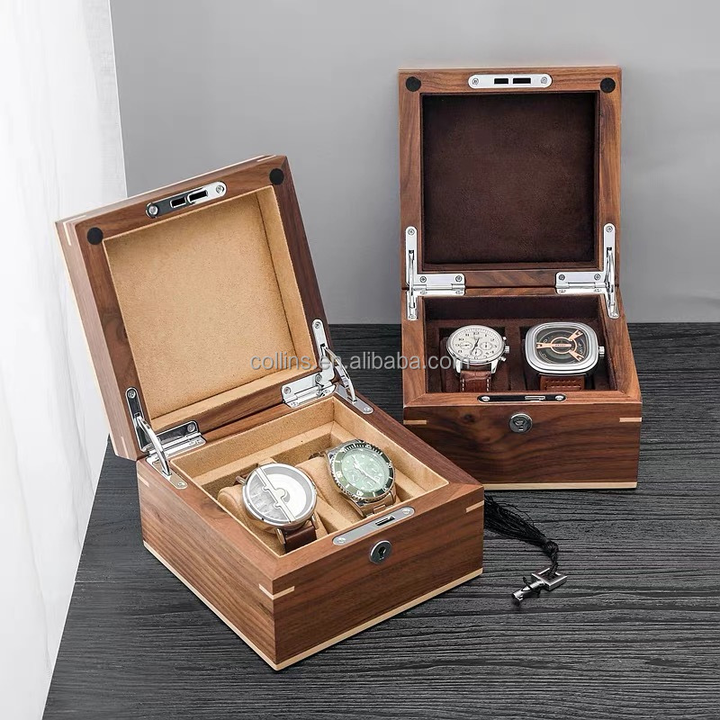 Custom 2 girds luxury wooden watch box (2)