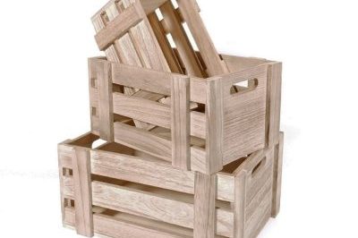 Natural durable home wood wine crates (4)