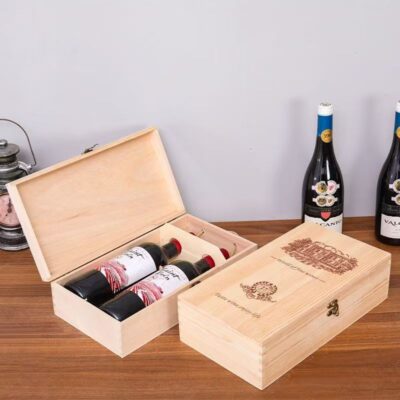 Custom Luxury Double Wine Wooden Box for Red Wine
