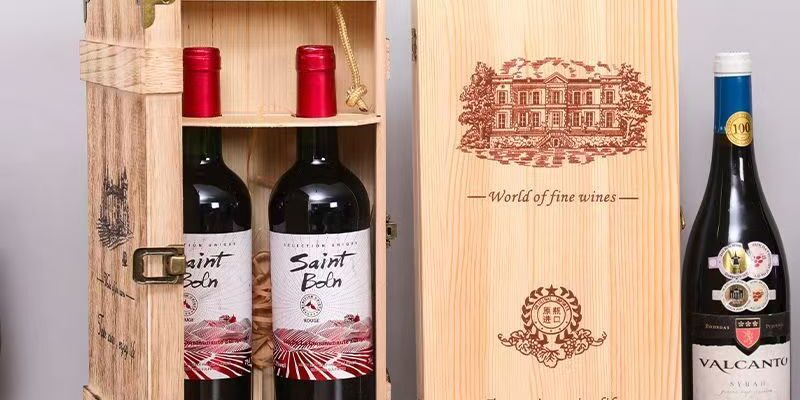 Custom Luxury Double Wine Wooden Box for Red Wine
