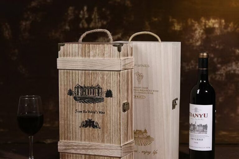 Custom Elegant Wooden Wine Box for Gift Bottles (8) Custom Gift Wooden Wine Box for Wine Packaging