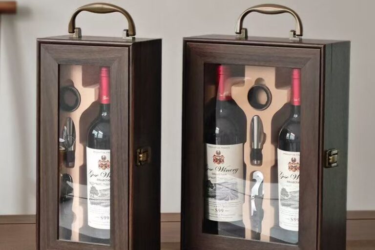 Custom High-End Wooden Wine Box for Luxury Wine Packaging (4) Custom Luxury Wooden Wine Box for Premium Wine Gift
