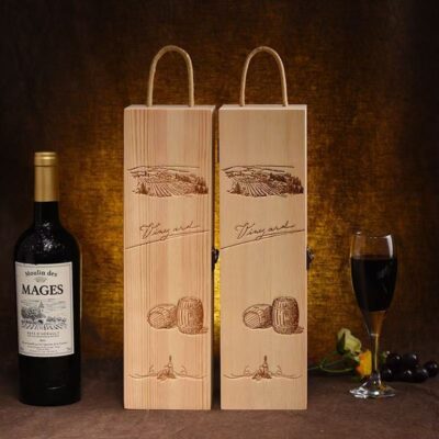 Custom Premium Wooden Wine Box for Luxury Red Wine