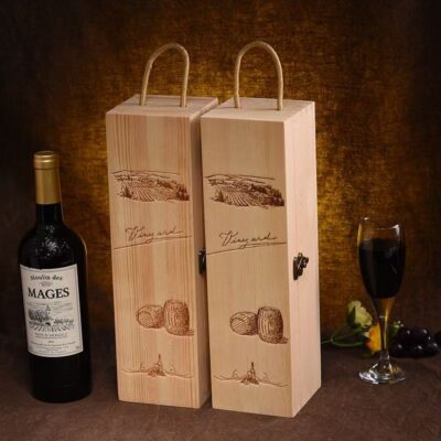 Custom Premium Wooden Wine Box for Luxury Red Wine