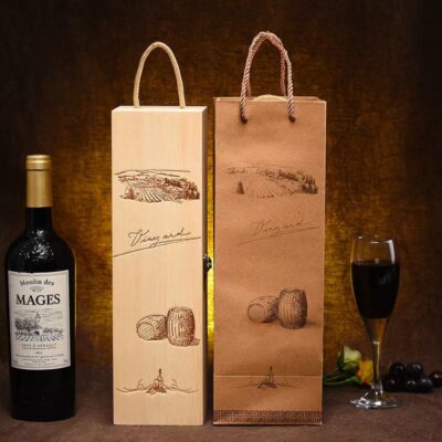 Custom Premium Wooden Wine Box for Luxury Red Wine