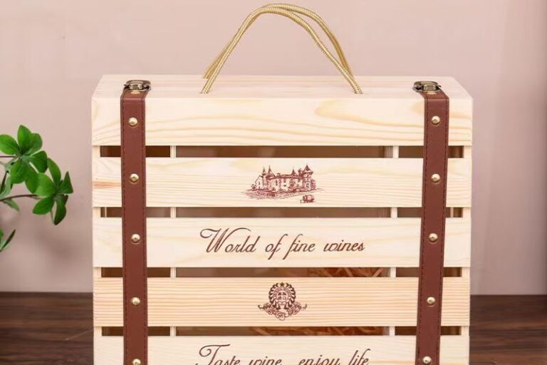 Custom 6-Bottle Wooden Wine Box for Premium Wine Packaging