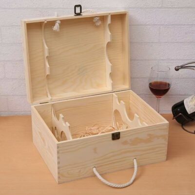 Custom 6-Bottle Wooden Wine Box for Premium Wine Packaging