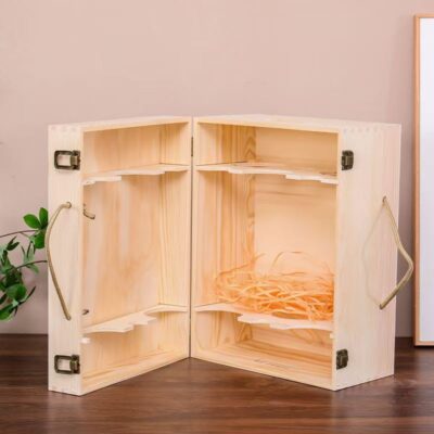 Custom 6-Bottle Wooden Wine Box for Premium Wine Packaging