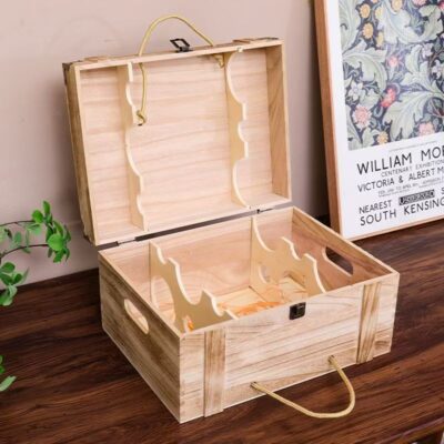 Custom 6-Bottle Wooden Wine Box for Premium Wine Packaging