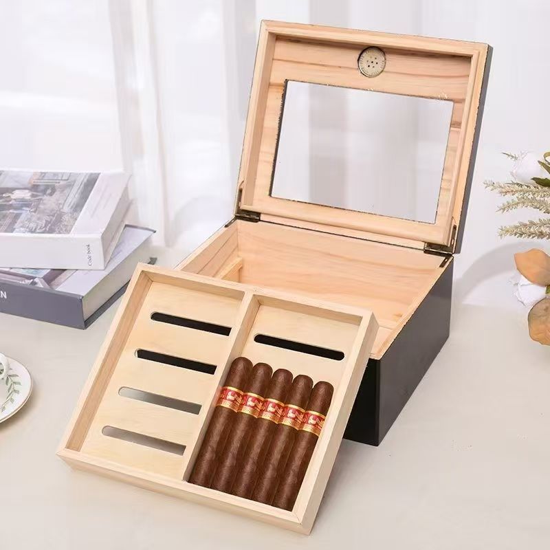 Custom Solid Wood Large Capacity Cigar Humidor Box