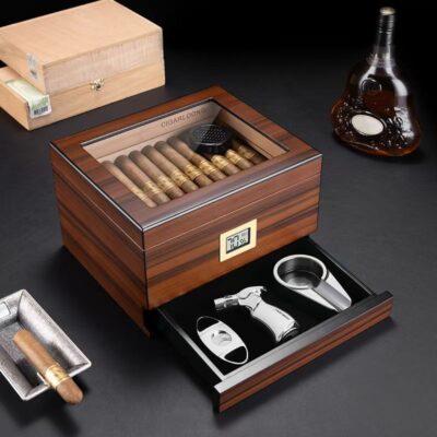 Custom Luxury Large Capacity Wooden Cigar Box