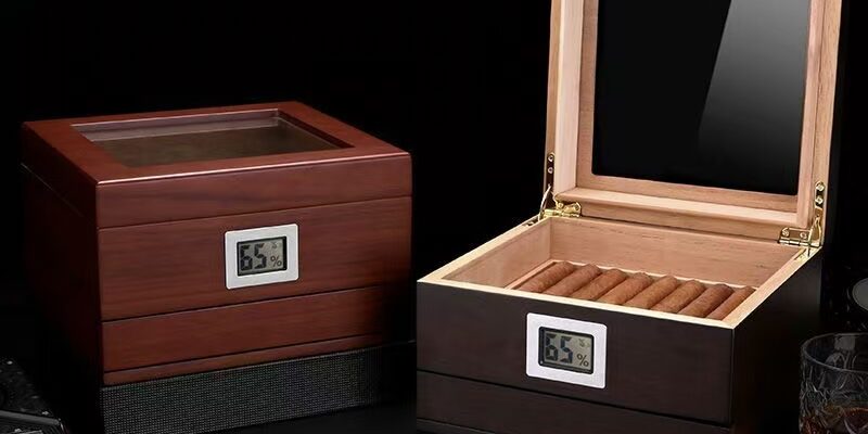 Custom Luxury Large Capacity Wooden Cigar Box