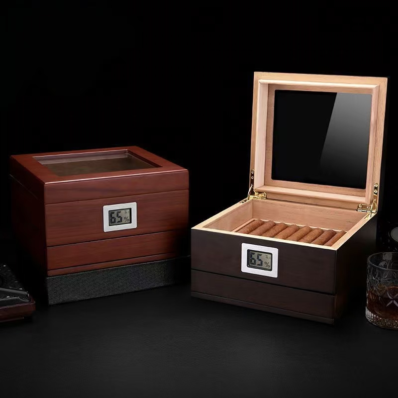 Custom Luxury Large Capacity Wooden Cigar Box