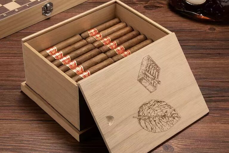 Custom Wooden Cigar Box for Premium Cigar Storage (1) Custom Large Capacity Wooden Cigar Box