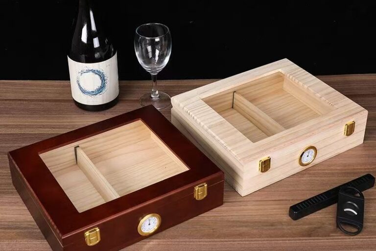Custom Wooden Cigar Box with Airtight Humidifier (1) Custom Sealed Wooden Cigar Humidor Box