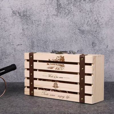 Custom Red Wine Gift Wooden Wine Box
