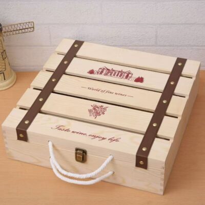 Custom Red Wine Gift Wooden Wine Box