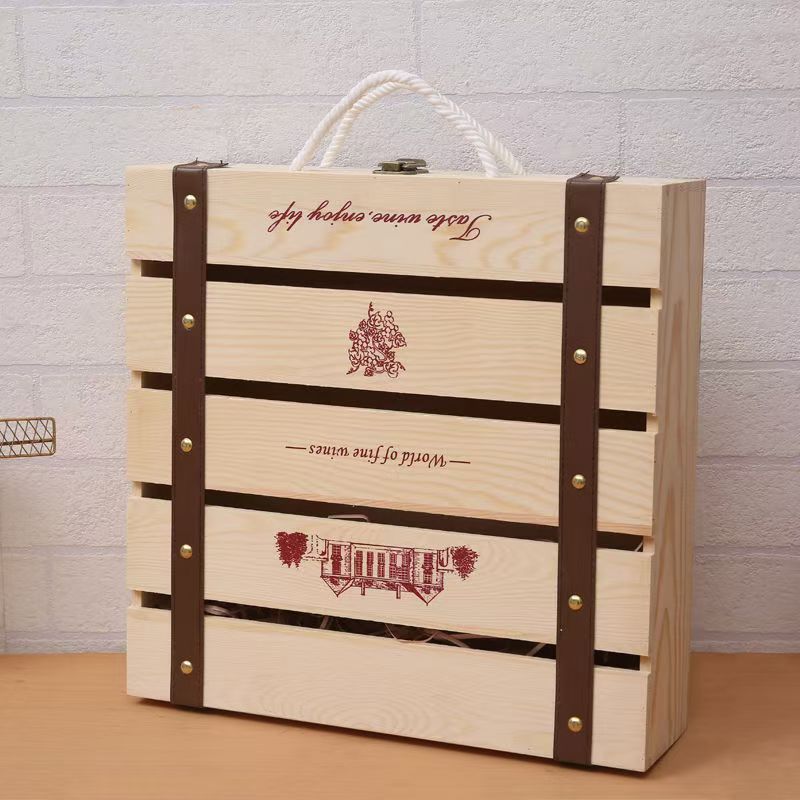 Custom Red Wine Gift Wooden Wine Box