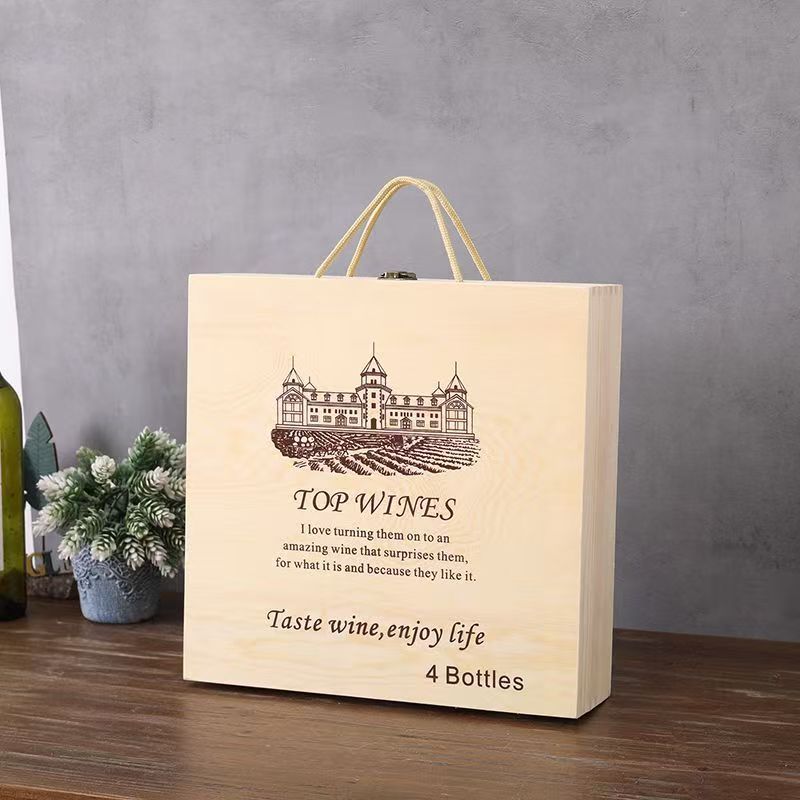 Custom Wooden Wine Box for Wine Gift Packaging (5) Custom Wine Gift Wooden Wine Box for Premium Bottles