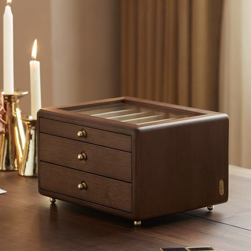 Premium Solid Wood Jewelry Storage Box Organizer