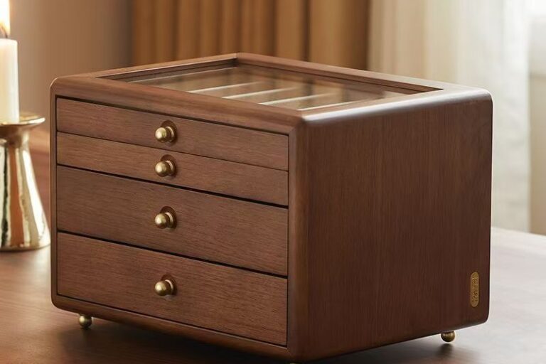 Premium Solid Wood Jewelry Storage Box Organizer