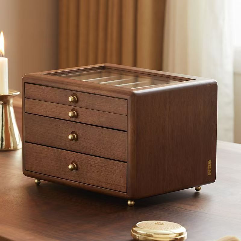 Premium Solid Wood Jewelry Storage Box Organizer