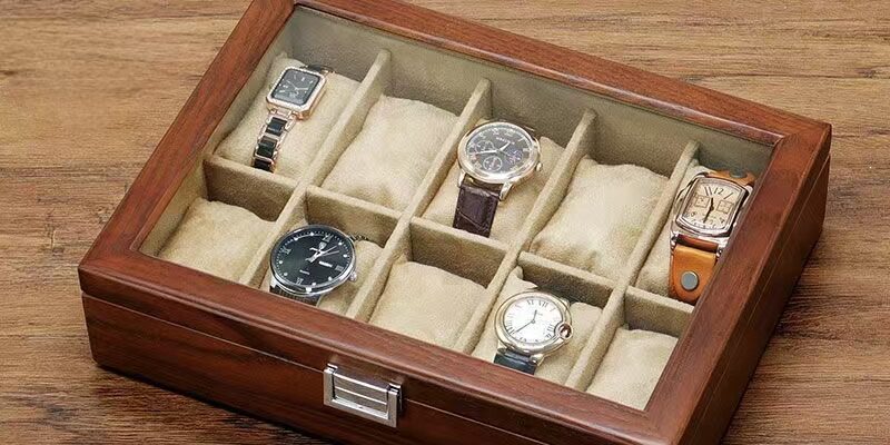 Luxury Wooden Watch Box with Transparent Glass Lid