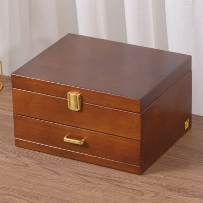 Vintage Large Capacity Wooden Jewelry Box Organizer