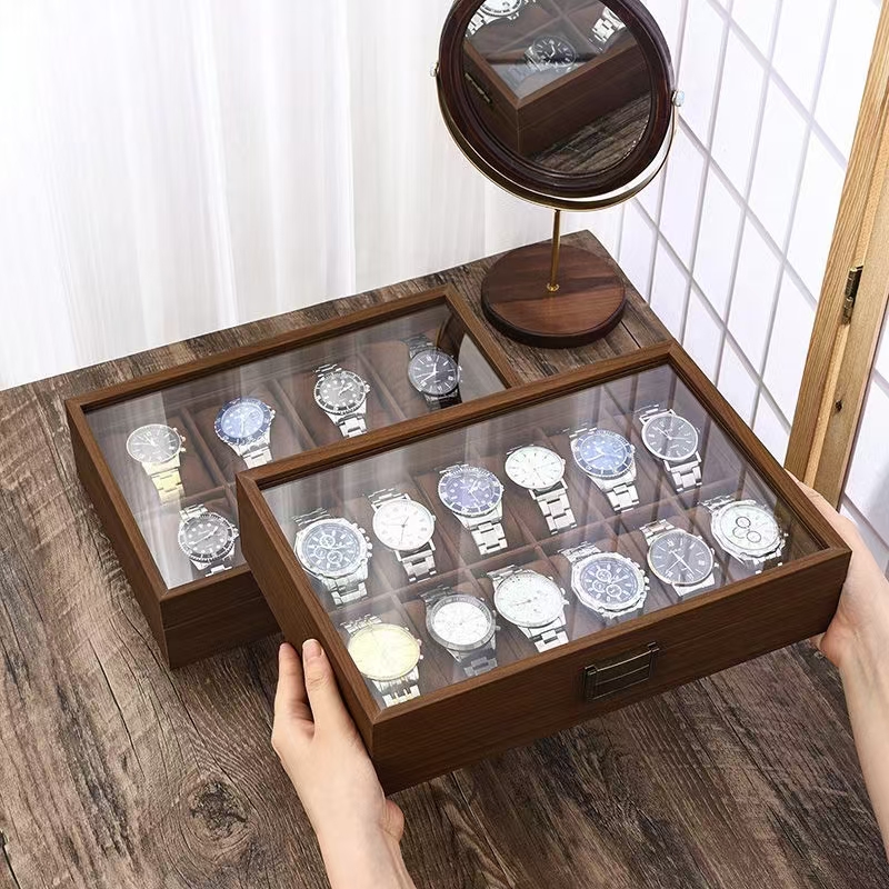 Luxury Transparent Wooden Watch Display Box