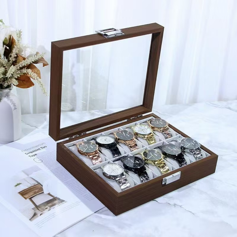 Luxury Transparent Wooden Watch Display Box