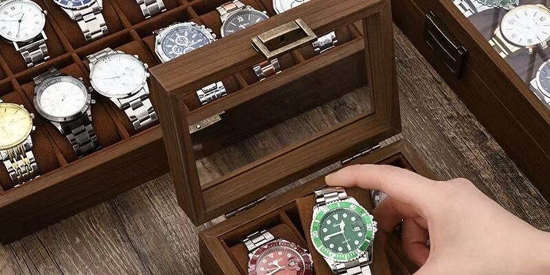 Luxury Transparent Wooden Watch Display Box
