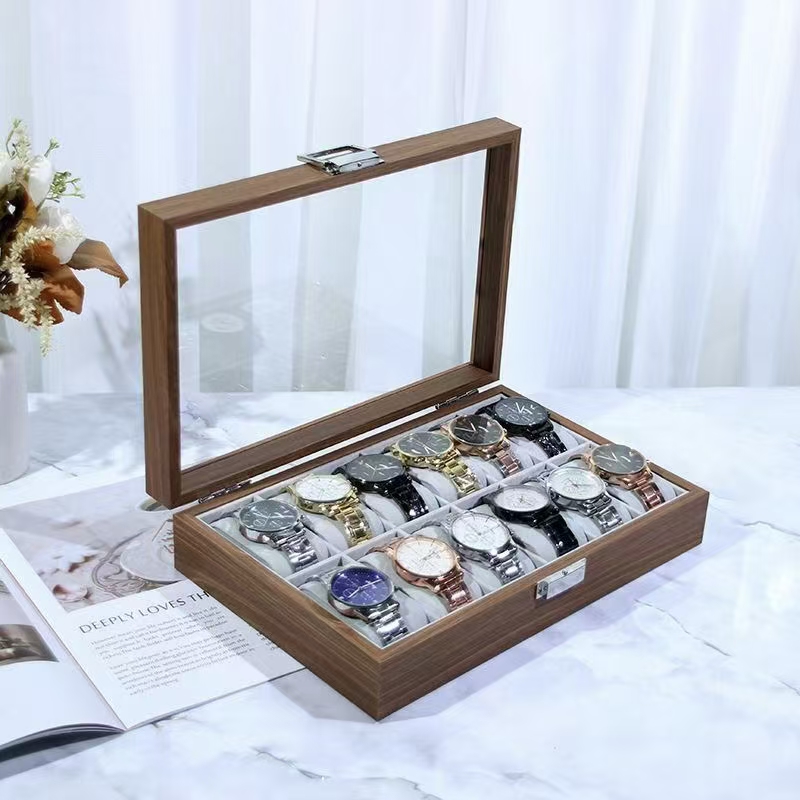 Luxury Transparent Wooden Watch Display Box