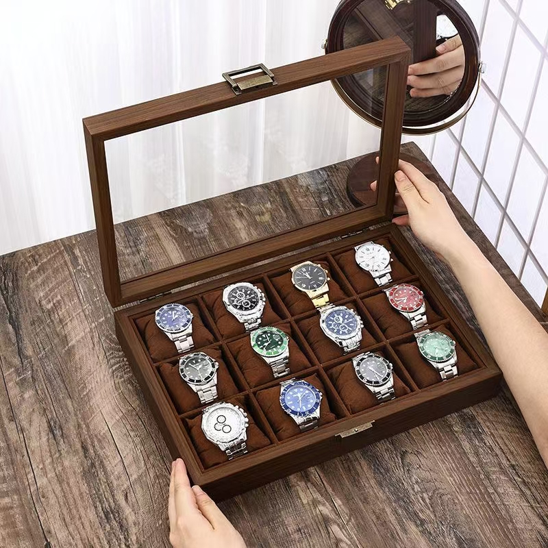 Luxury Transparent Wooden Watch Display Box