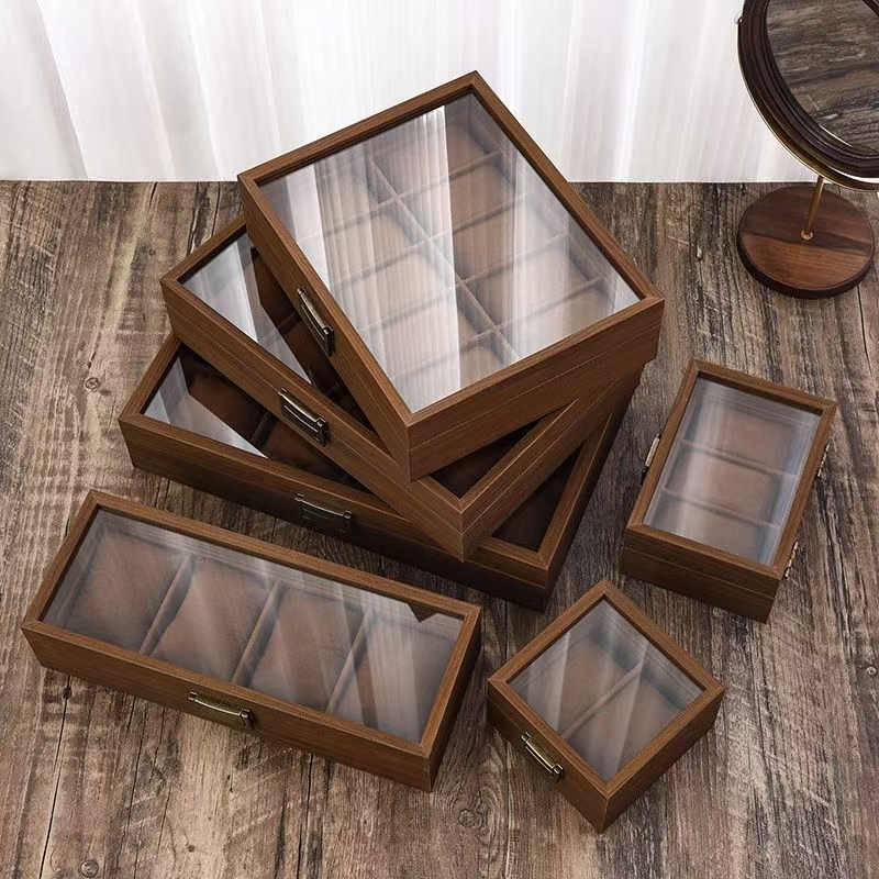 Luxury Transparent Wooden Watch Display Box