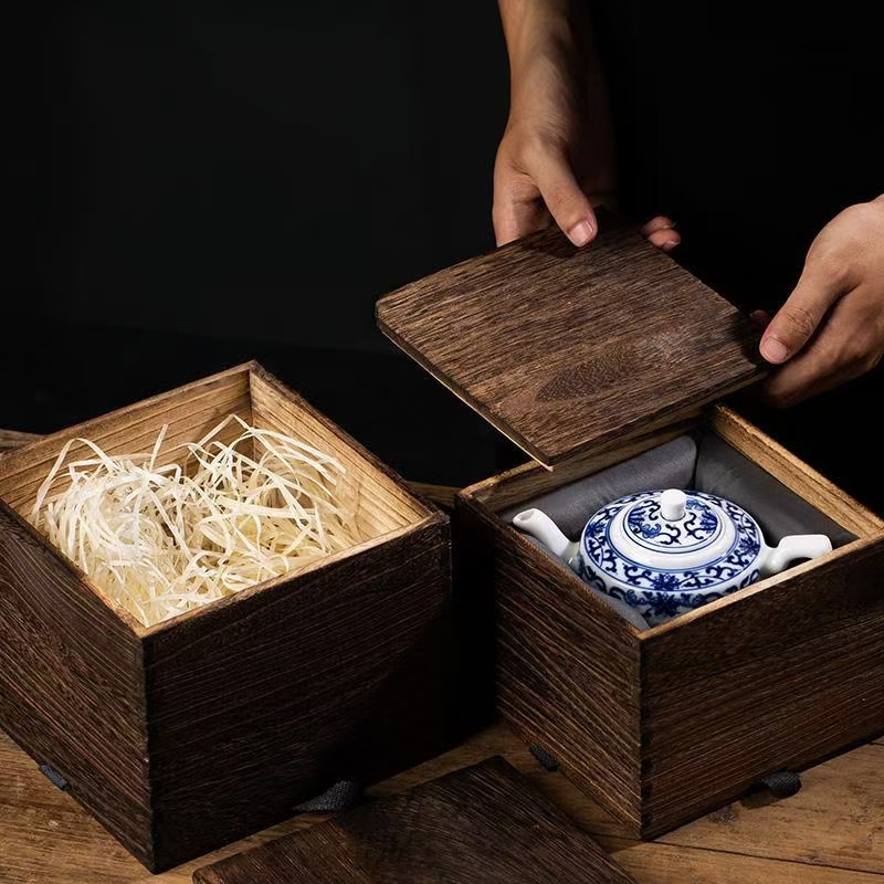 Custom Wooden Gift Box for Teacup and Teaware Storage