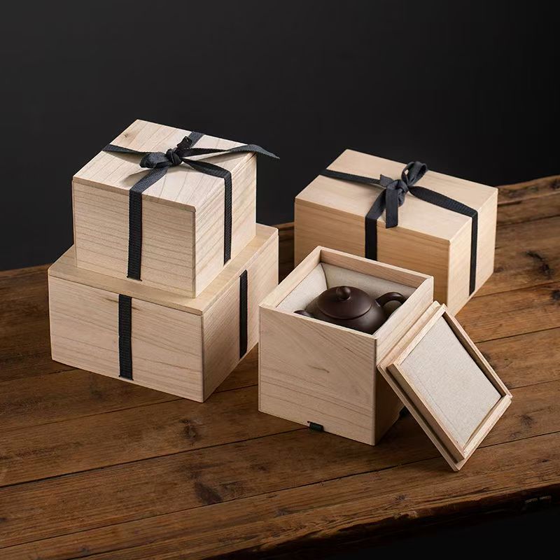 Custom Wooden Gift Box for Teacup and Teaware Storage
