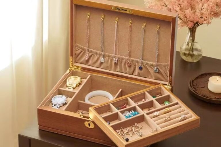 Retro Custom Wooden Jewelry Box for Luxury Wedding Gifts Custom Vintage Wooden Jewelry Box for Wedding Gift