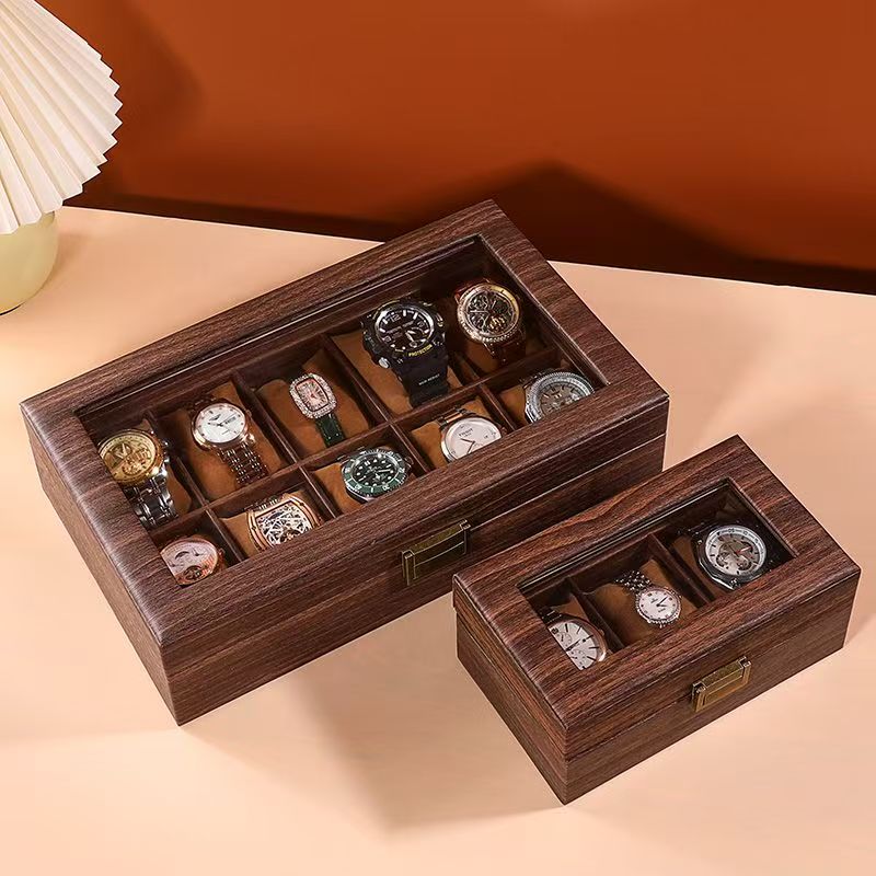 Vintage Wooden Watch Display Box for Storage Collection