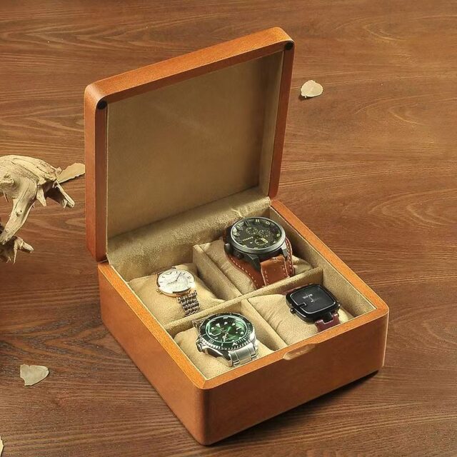 Custom Vintage Wooden Watch Box for Home Storage