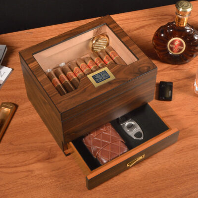 Large Capacity Classic Wooden Cigar Boxes for Storage
