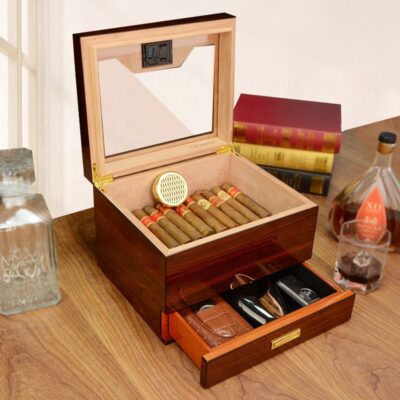 Large Capacity Classic Wooden Cigar Boxes for Storage