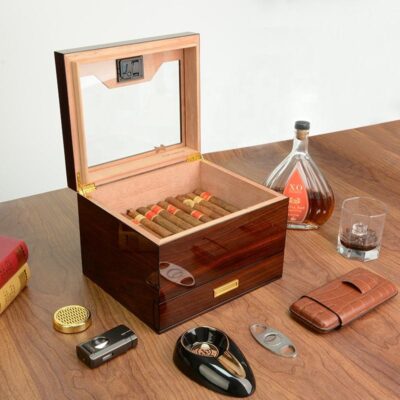 Large Capacity Classic Wooden Cigar Boxes for Storage
