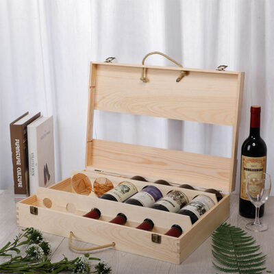 Personalized Luxury Wooden Wine Boxes with Custom Design