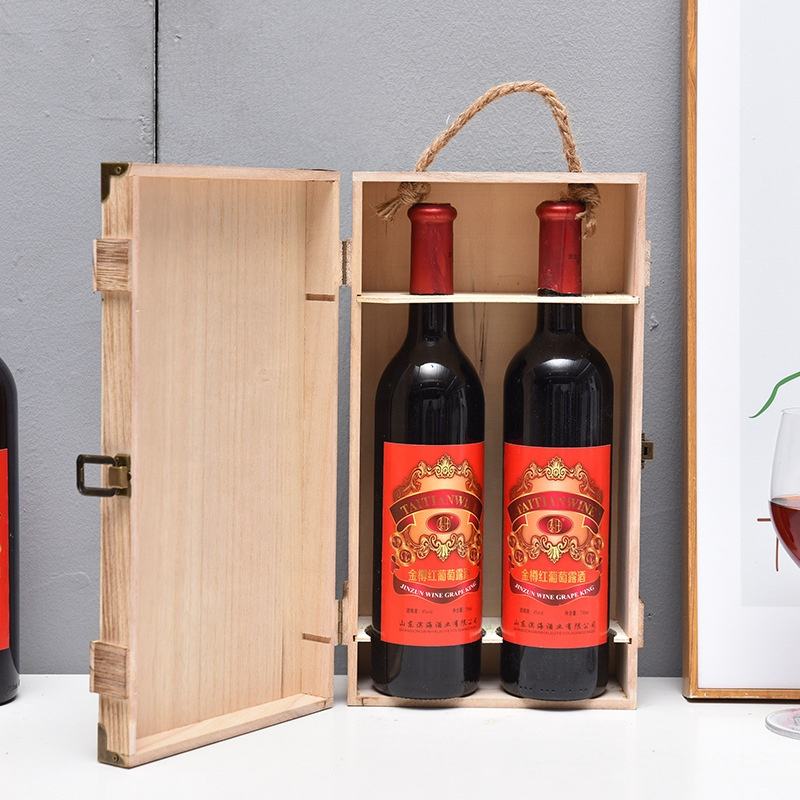 Double Bottle Wooden Wine Boxes for Gift Packaging