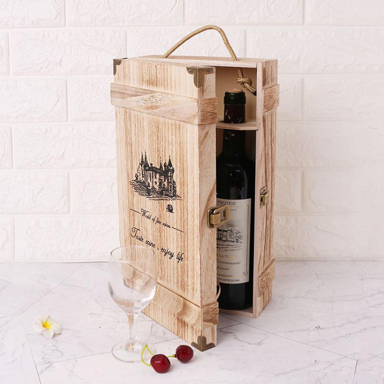 Double Bottle Wooden Wine Boxes for Gift Packaging