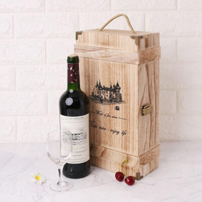 Double Bottle Wooden Wine Boxes for Gift Packaging