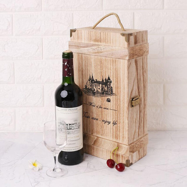 Double Bottle Wooden Wine Boxes for Gift Packaging