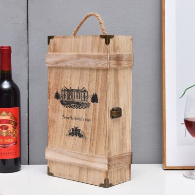 Double Bottle Wooden Wine Boxes for Gift Packaging
