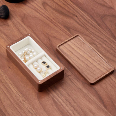 Vintage Rectangular Wooden Jewelry Boxes with Custom Design